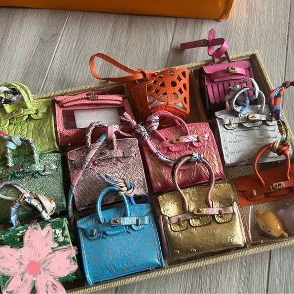 18 Colorful Min bag charm keychain Set clearance deal